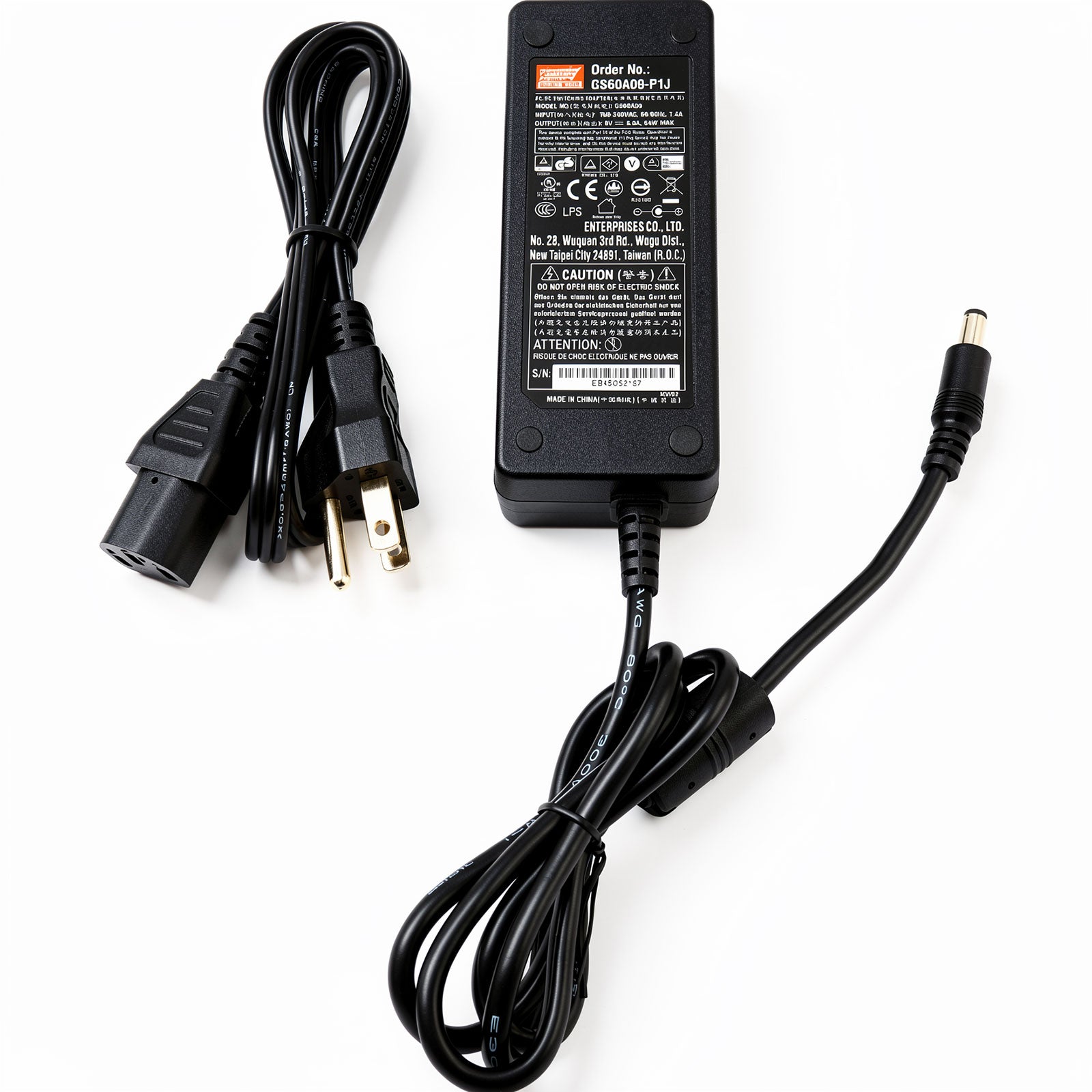 Mean Well GS60A09-P1J 9V 6A 54W AC/DC Desktop Power Adapter 5.5x2.1mm Barrel Switching PSU for Industrial Electronics Networking Devices