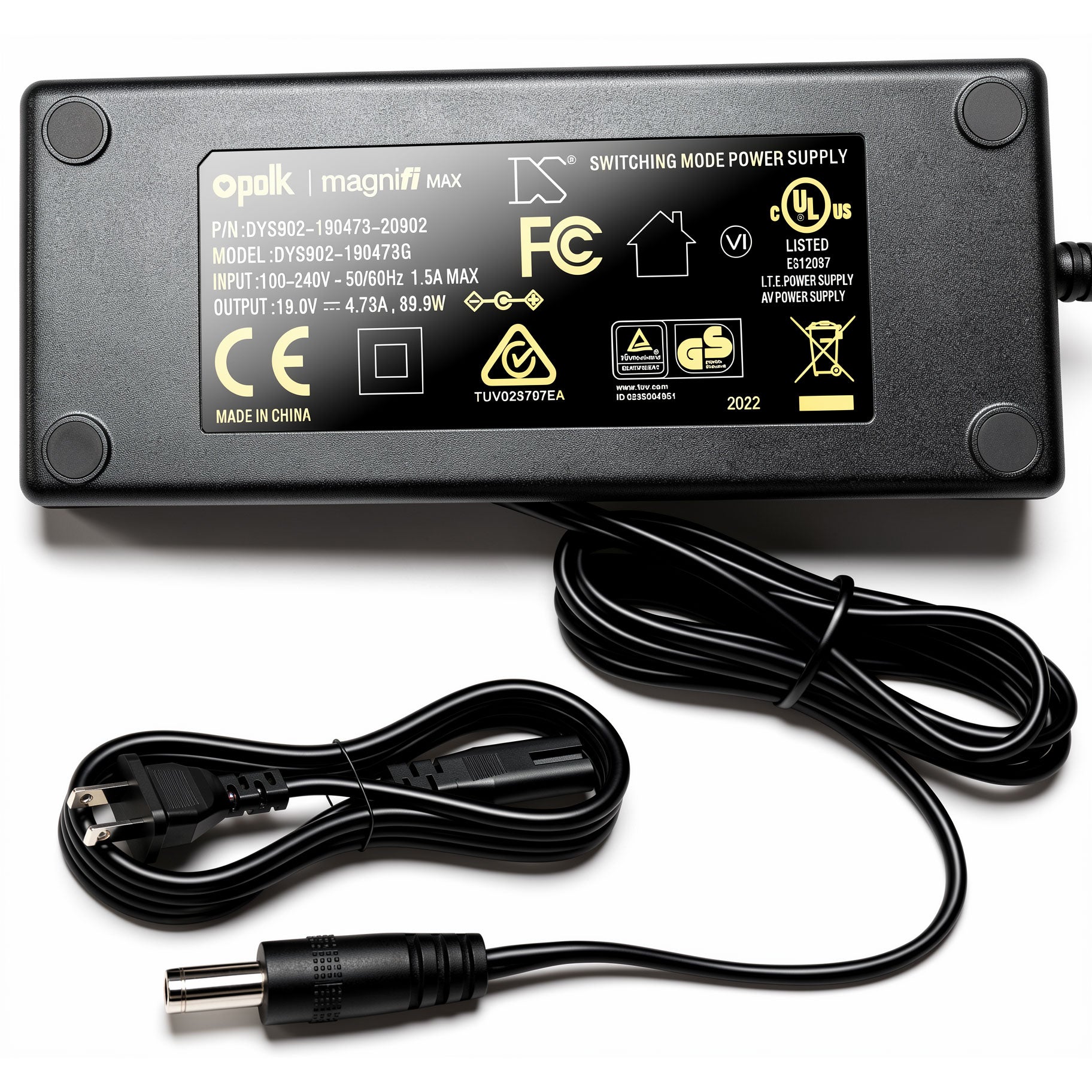 DYS 90W AC Power Adapter DYS902-190473G DYS902-190473W 19V 4.73A Charger for Polk Audio MagniFi MAX Home Theater SoundBar System