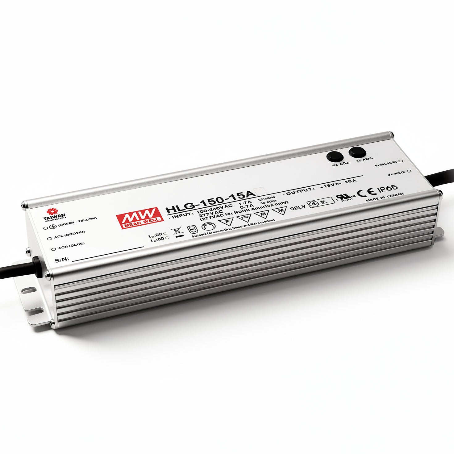 Mean Well HLG-150H-15A 150W LED Driver Power Supply 15V 10A Constant Voltage IP65 Switching Power Supply for LED Lighting Industrial Automation CCTV