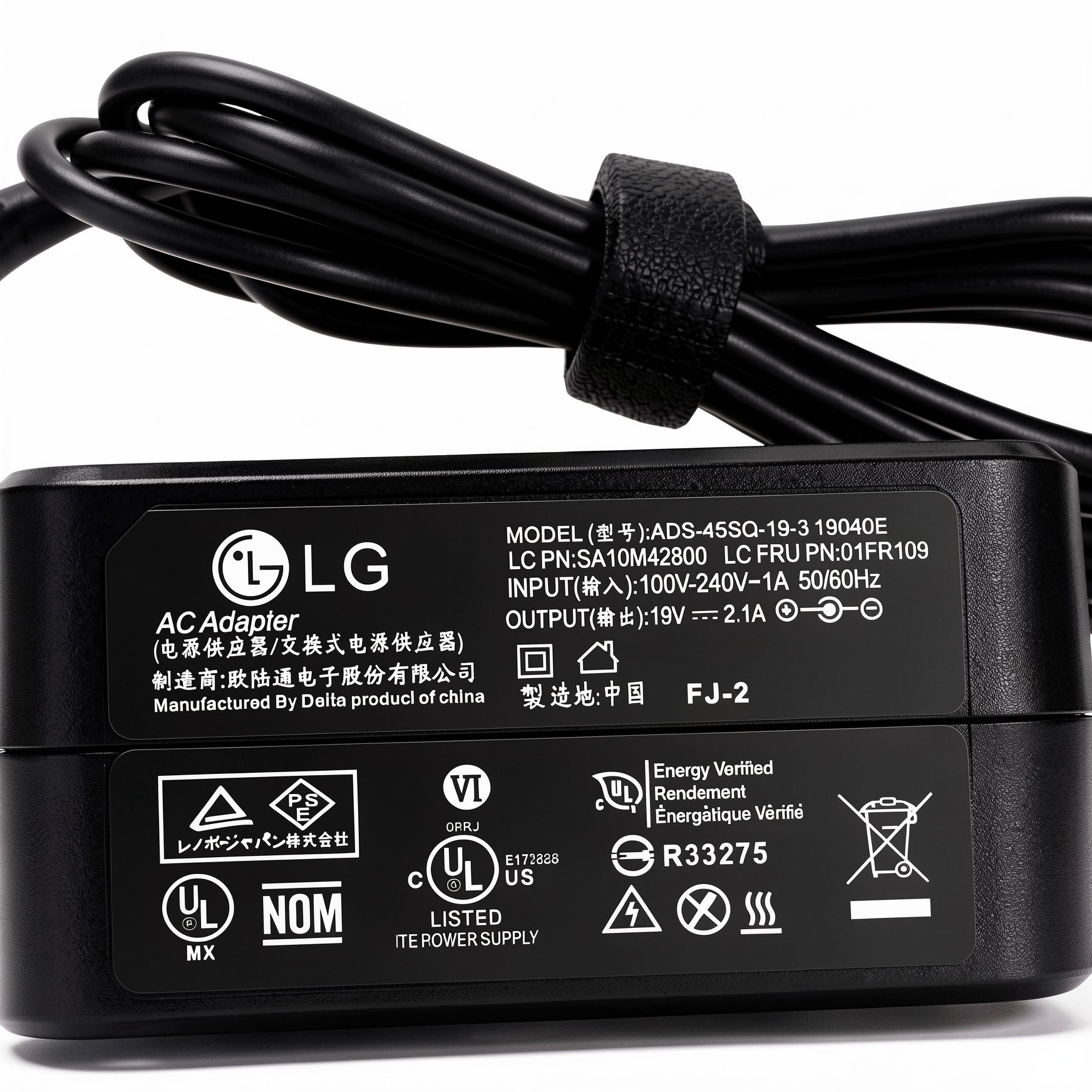 LG 40W AC Power Adapter ADS-45SQ-19-3 19040E EAY65890001 19V 2.1A Charger for UltraWide 25" 29", UltraGear 24" 27" Gaming & IPS LED Monitors