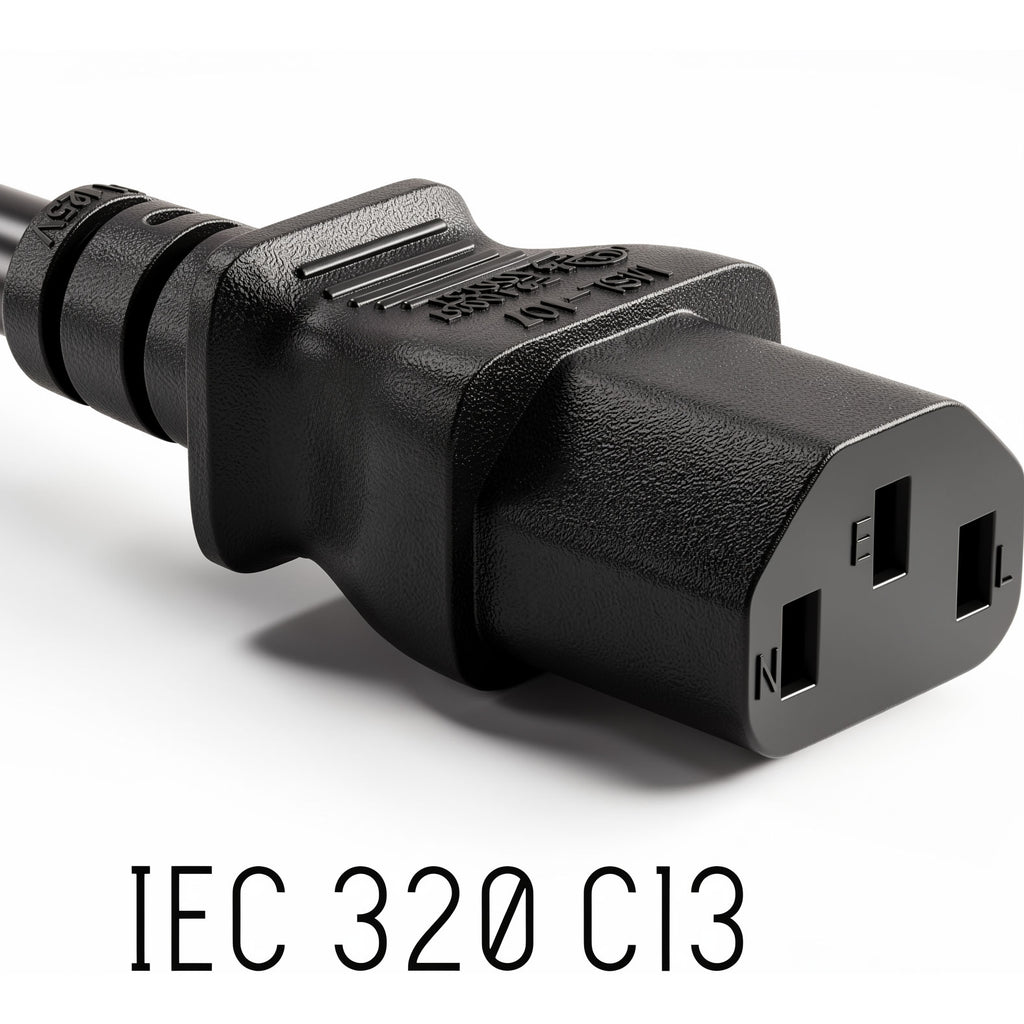 Heavy-Duty 125V 12ft AC Power Cord NEMA 5-15P to IEC C13 18AWG 10A Extended 3-Prong Computer Replacement Cable for Monitor PC Printer Scanner