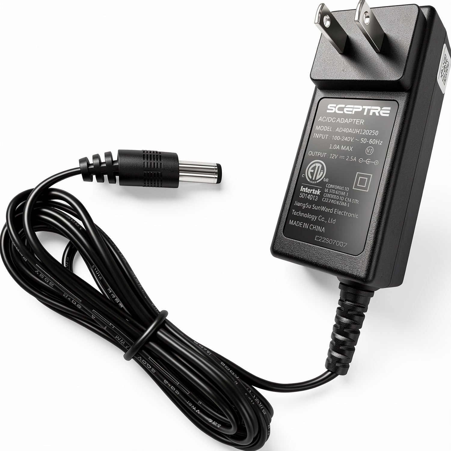 Sceptre AD40AUH120250 30W AC Power Adapter 12V 2.5A Charger 5.5mm x 2.5mm DC for LCD LED Monitor TV Display Equipment and Electronics
