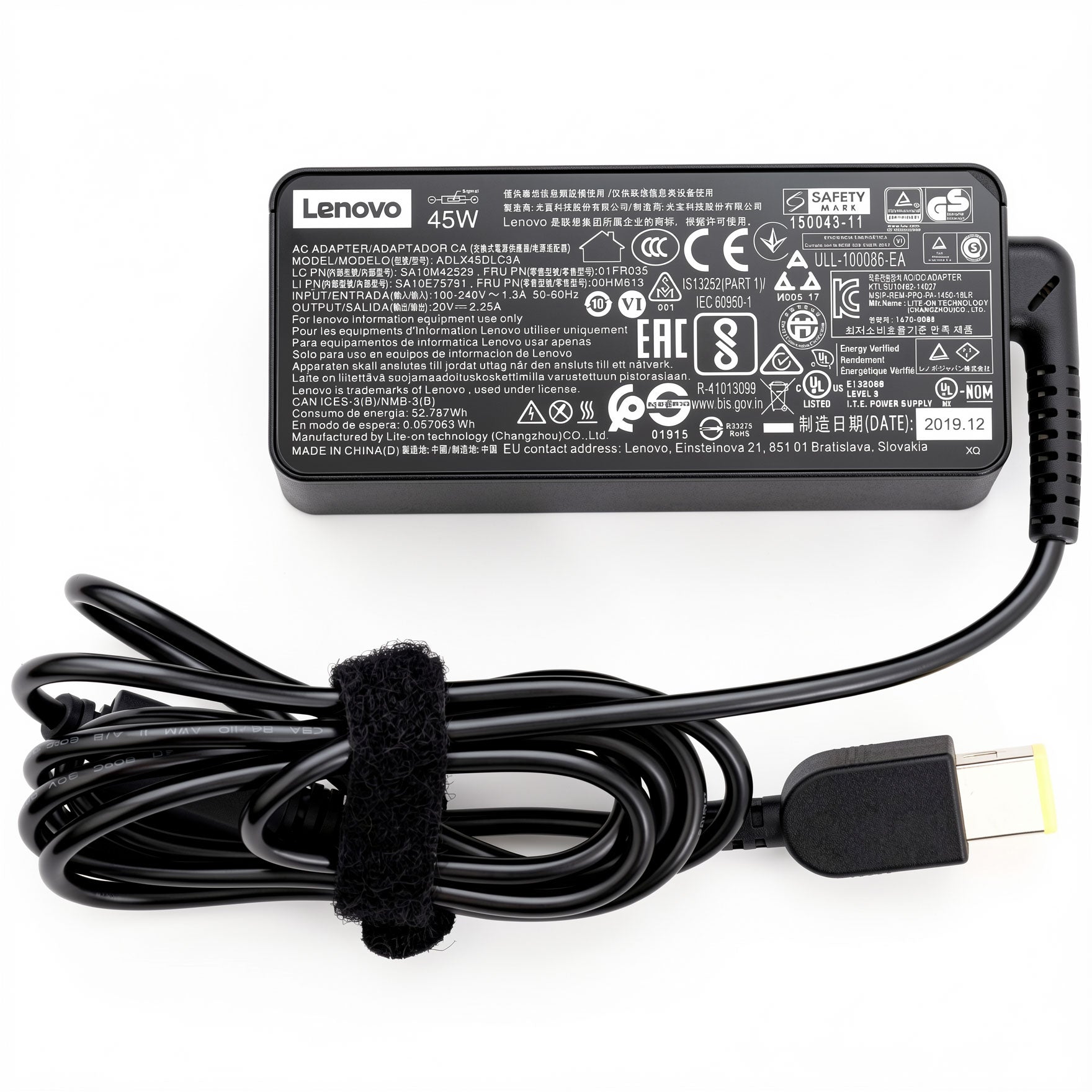 Lenovo 45W AC Power Adapter ADLX45DLC3A 20V 2.25A Charger for ThinkPad T440 T450 X240 X250 X260, Yoga, Flex Laptops