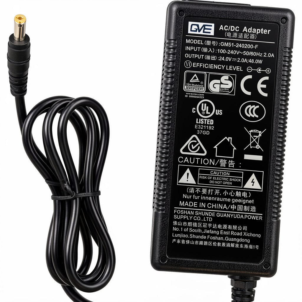 Universal 24V 2A 48W AC Adapter for Thermal Label Printers Rollo Munbyn JADENS