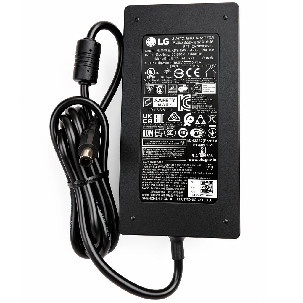 LG 110W AC Power Adapter EAY63032212 ADS-120QL-19A-3 19V 5.79A Charger for UltraGear Monitor and CineBeam Projector