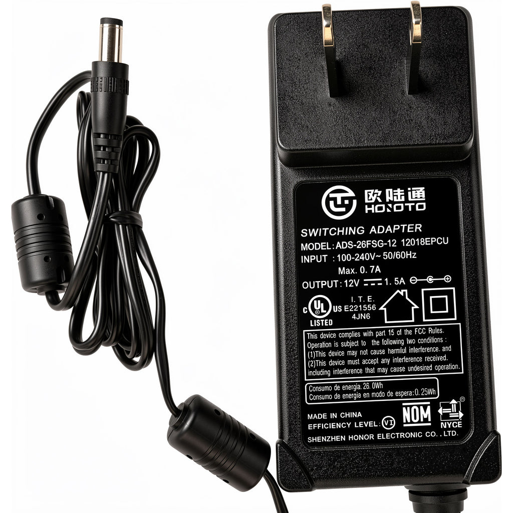 HOIOTO 18W AC Power Adapter ADS-26FSG-12 12018EPCU 12V 1.5A Charger for Vivint Ping Camera V-CAM1 CM01 & SmartHome ADC-V620 Security Cameras