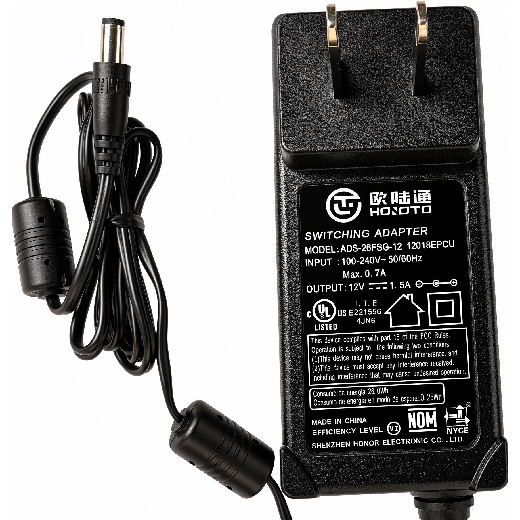 HOIOTO 18W AC Power Adapter ADS-26FSG-12 12018EPCU 12V 1.5A Charger for Vivint Ping Camera V-CAM1 CM01 & SmartHome ADC-V620 Security Cameras