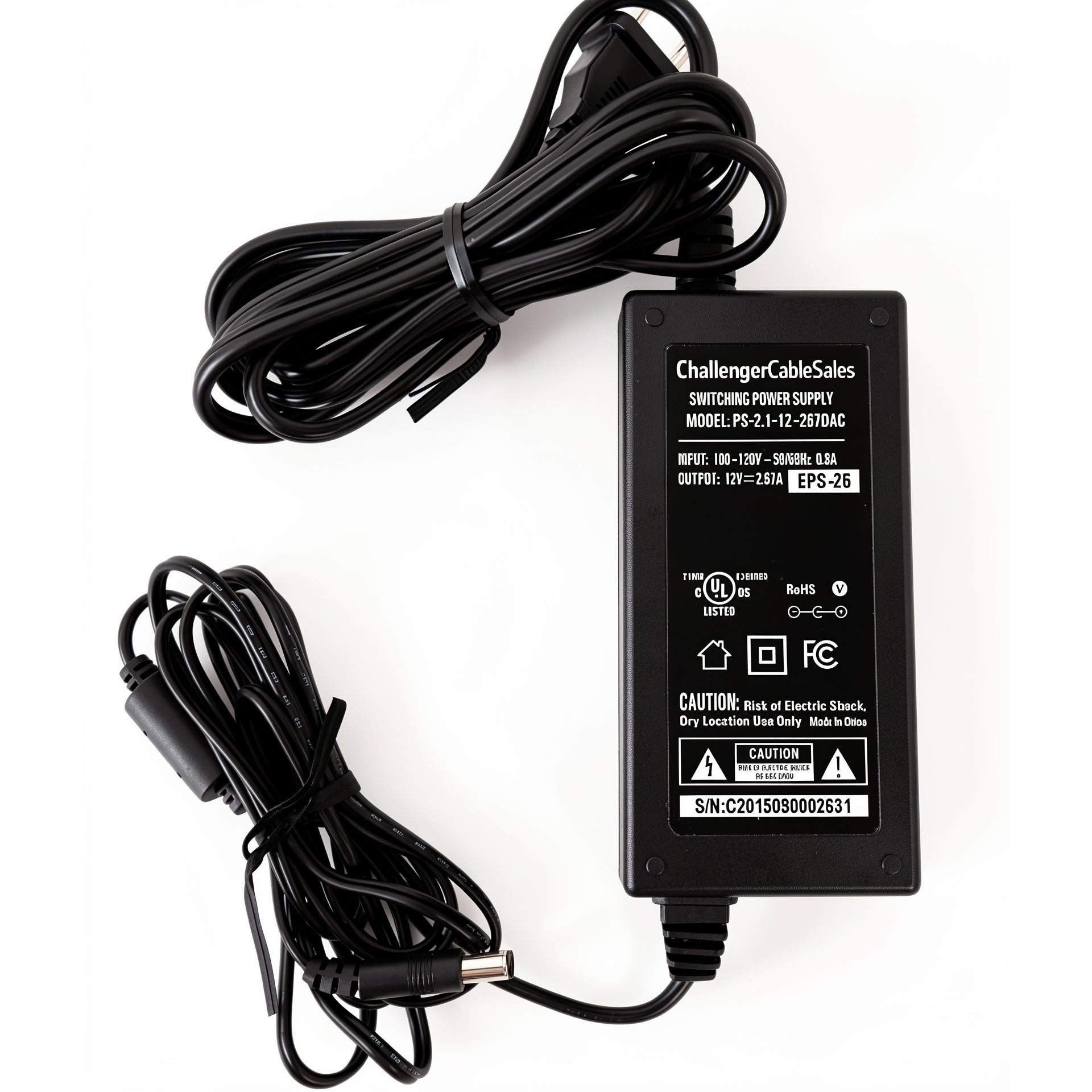 Challenger Cable Sales 32W AC Power Adapter PS-2.1-12-267DAC 12V 2.67A Charger for Comcast, Motorola & ARRIS DCX3200, DCX3501, DCX3600 Cable Boxes