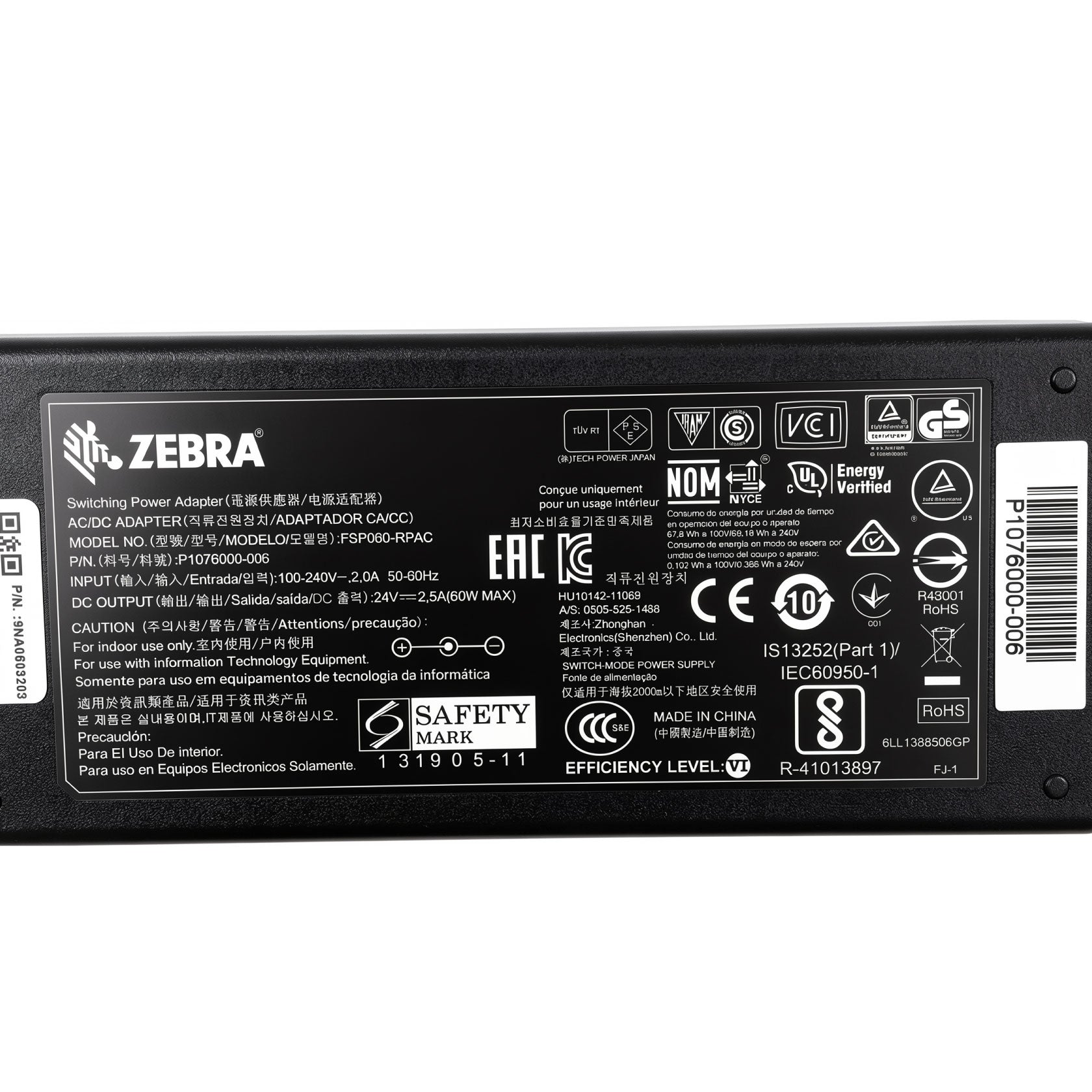 Zebra 60W AC Power Adapter FSP060-RPAC 12V 5A Charger Power Supply for GK420d GK420t GX420d GX420t GX430t ZD420 ZD421 Label Printers