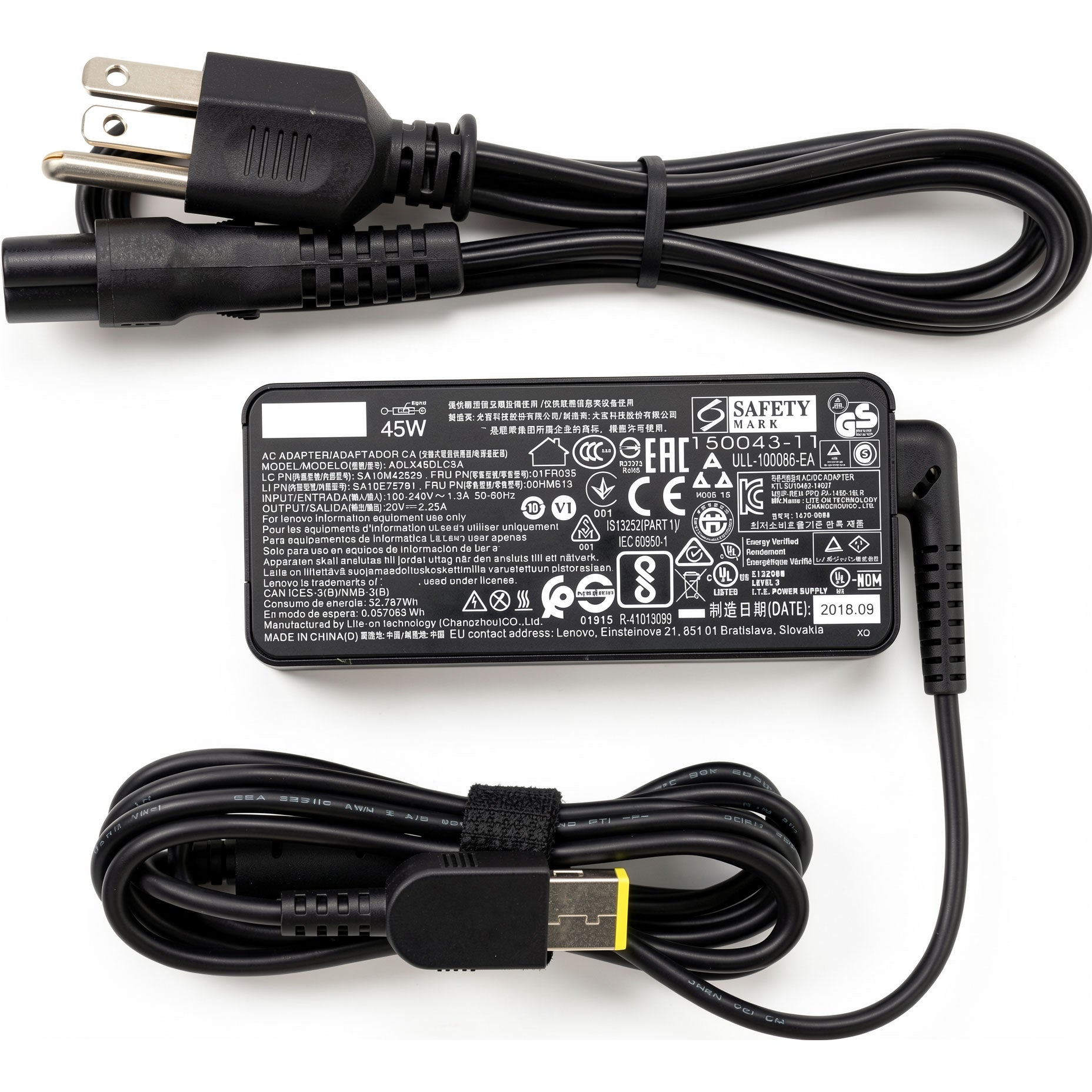 Lenovo 45W AC Power Adapter ADLX45DLC3A 20V 2.25A Charger for ThinkPad T440 T450 X240 X250 X260, Yoga, Flex Laptops