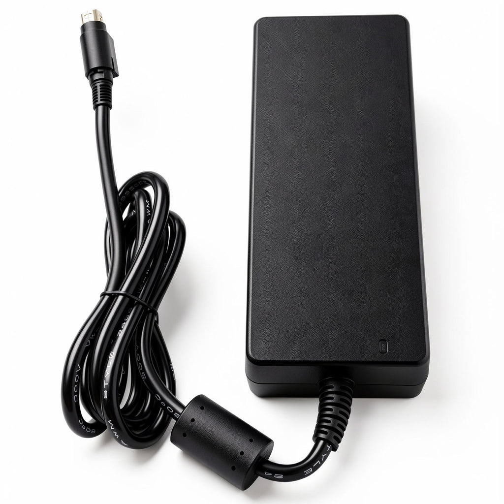 Original Mean Well 160W AC Power Adapter GST160A24-R7B 24V 6.67A Charger Power Supply with 4-Pin DIN Locking Plug for Industrial Equipment, LED Lighting & I.T.E Devices