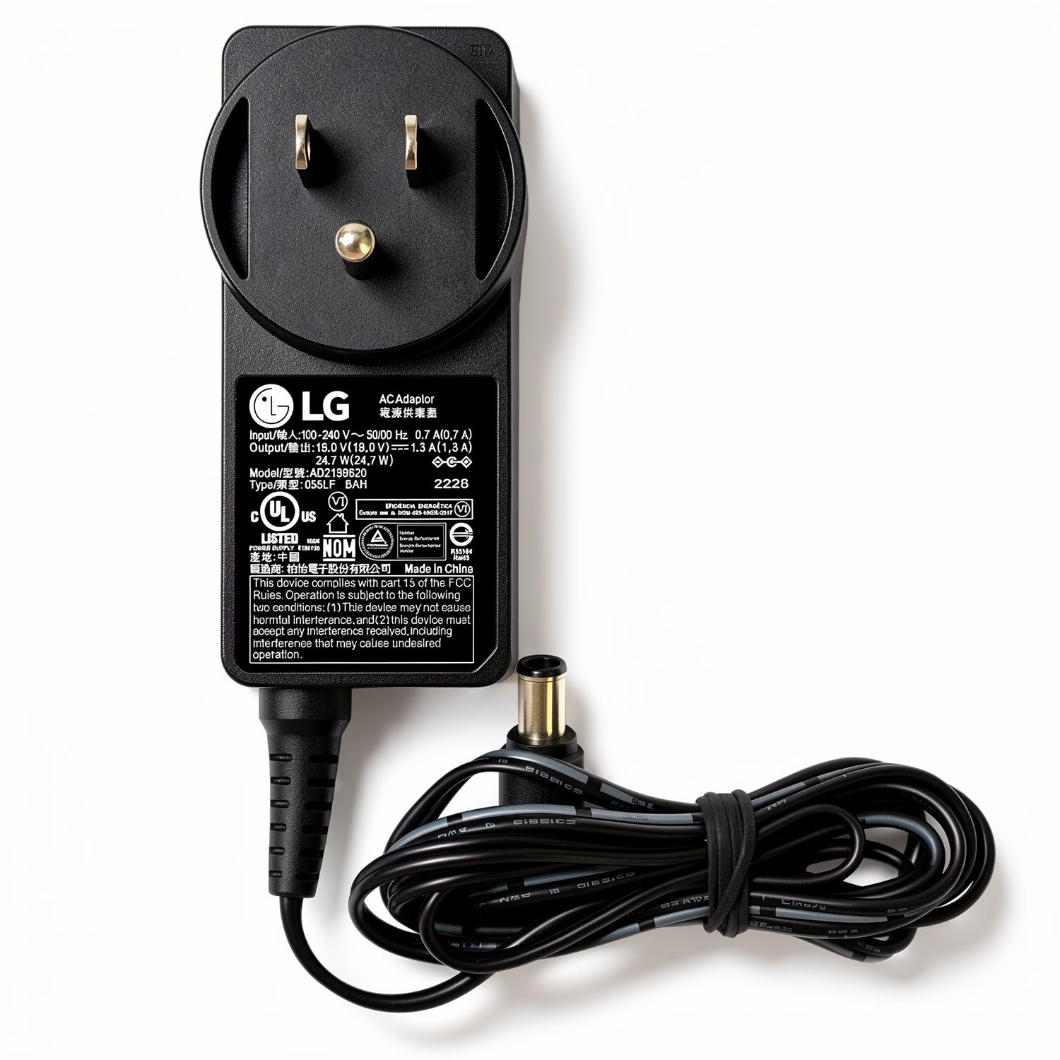 LG AD2139620 EAY65895707 25W AC Power Adapter 19V 1.3A Charger 6.5mm x 4.4mm Center Pin for LG LED IPS Monitor MP55 MP57 MP65 MP67 Series
