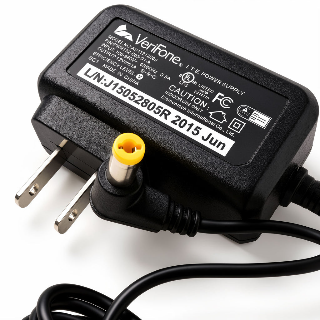 Verifone 12W AC Power Adapter AU1121206u CPS11212-1C-R 12V 1A Charger for MX915, MX925, MX850, & MX860 Payment Card Terminals