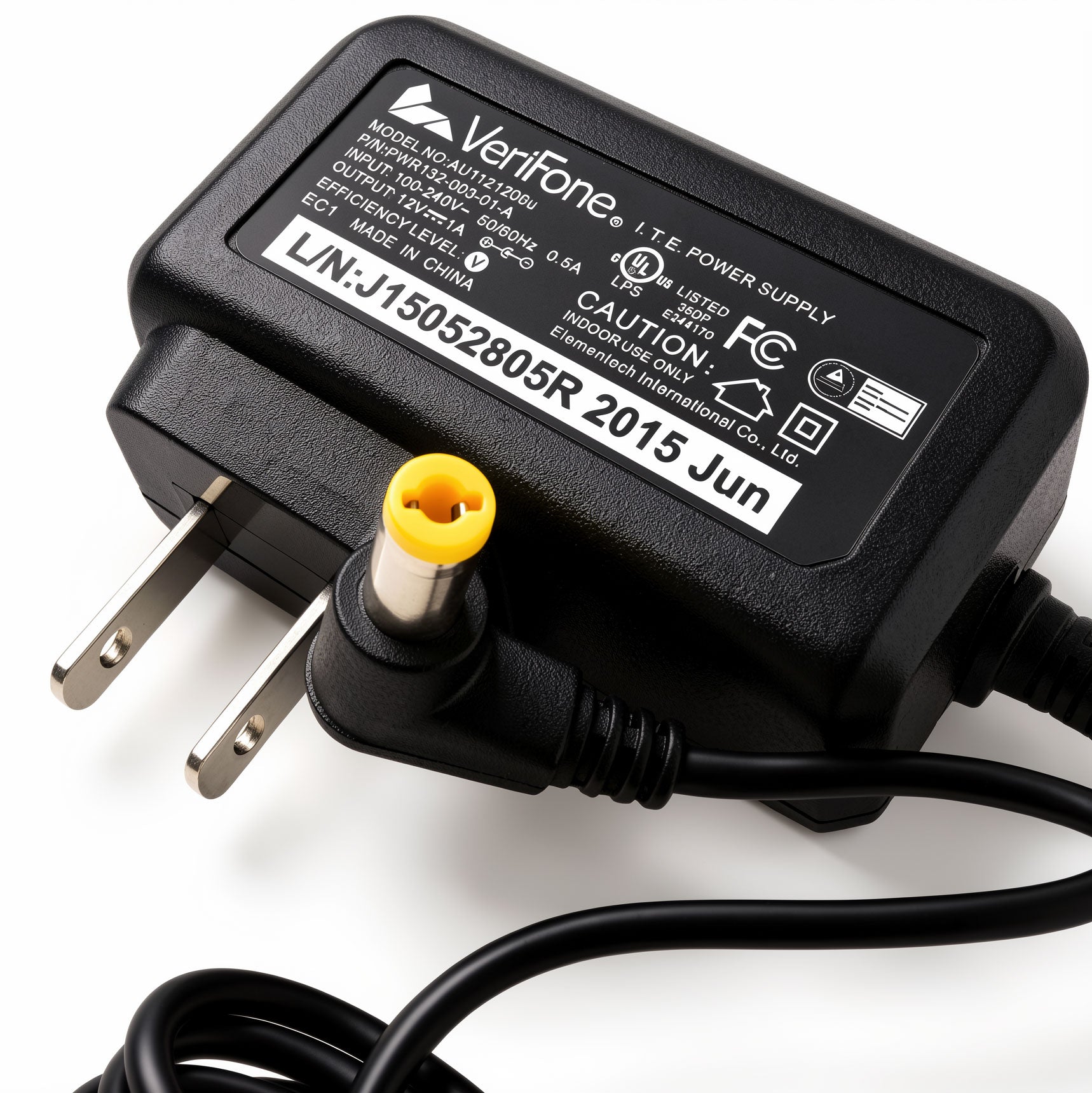 Verifone 12W AC Power Adapter AU1121206u CPS11212-1C-R 12V 1A Charger for MX915, MX925, MX850, & MX860 Payment Card Terminals