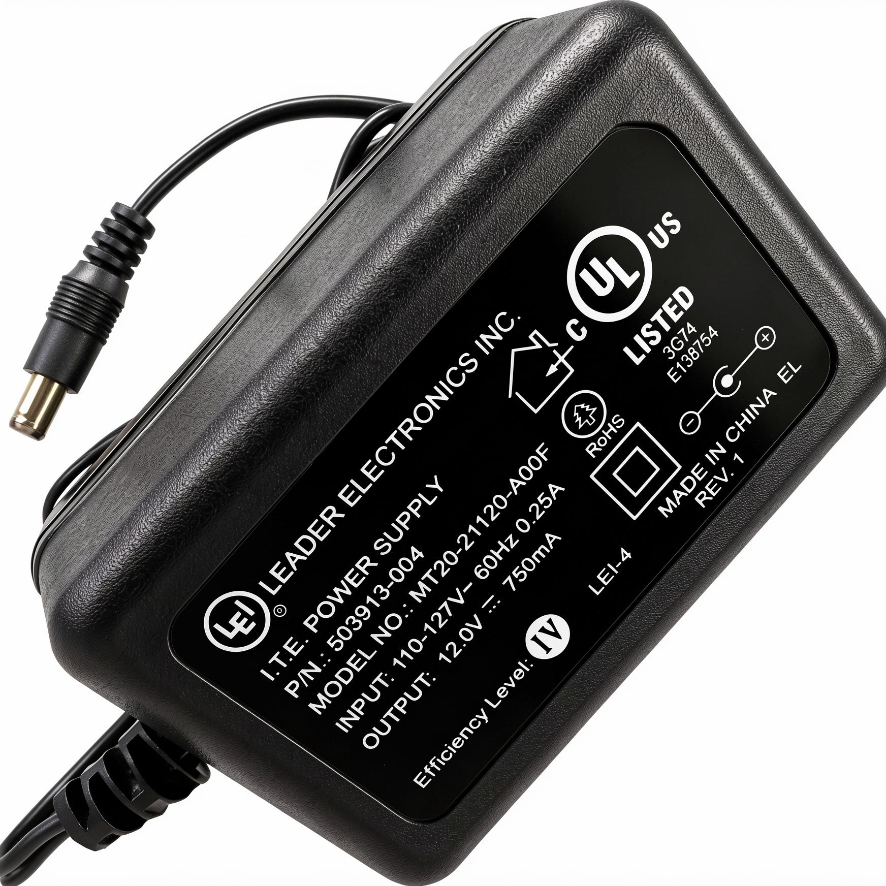 LEI 9W AC Power Adapter MT20-21120-A00F 503913-004 12V 750mA Charger for Motorola Cable Modem and CATV Box