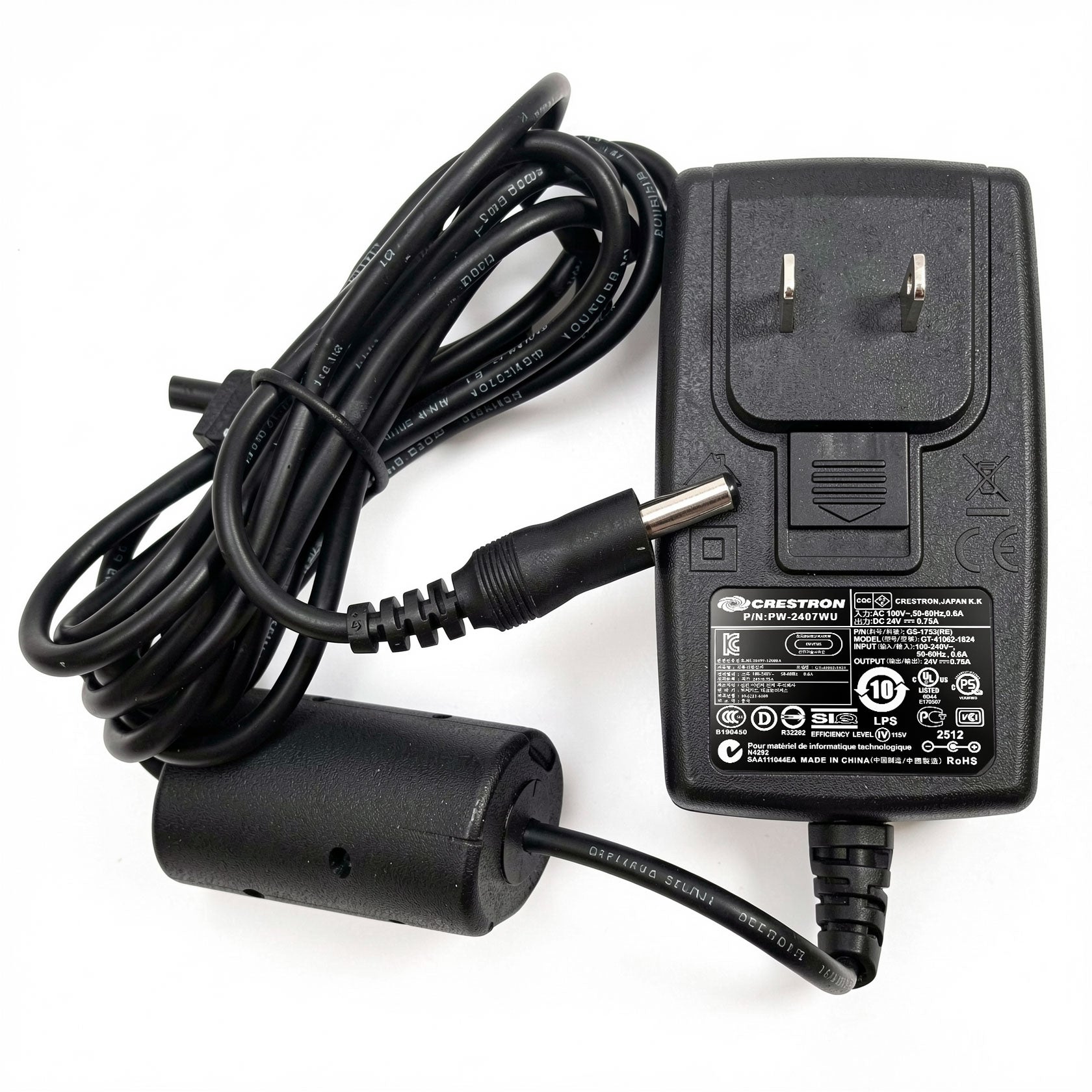 Crestron 18W AC Power Adapter GT-41062-1824 PW-2407WU 24V 0.75A Charger Power Pack for AV Control Systems & Smart Home Electronics