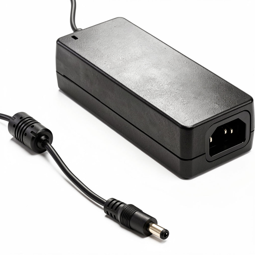 40W desktop adapter with 5.5×2.1mm center-positive plug, 12V 3.34A for networking and embedded devices.