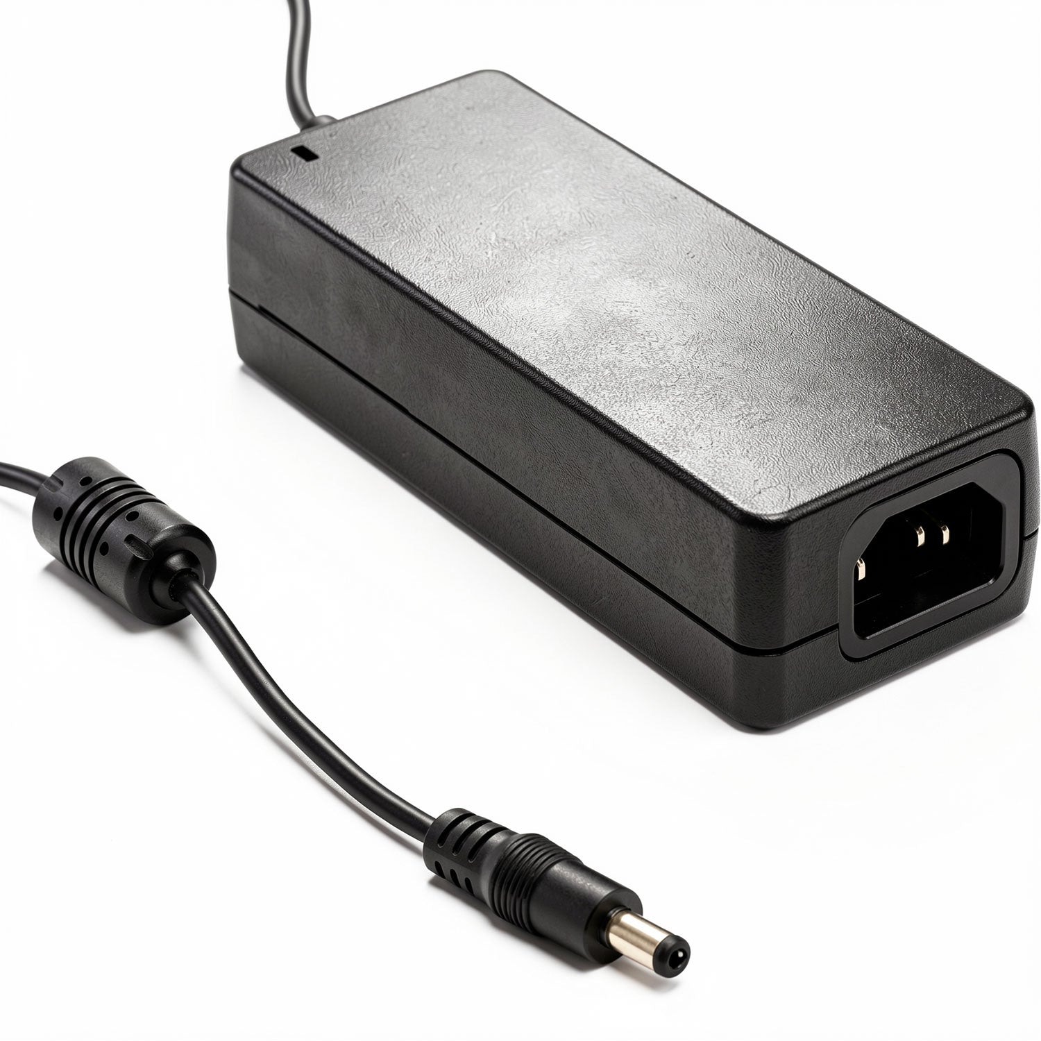 40W desktop adapter with 5.5×2.1mm center-positive plug, 12V 3.34A for networking and embedded devices.