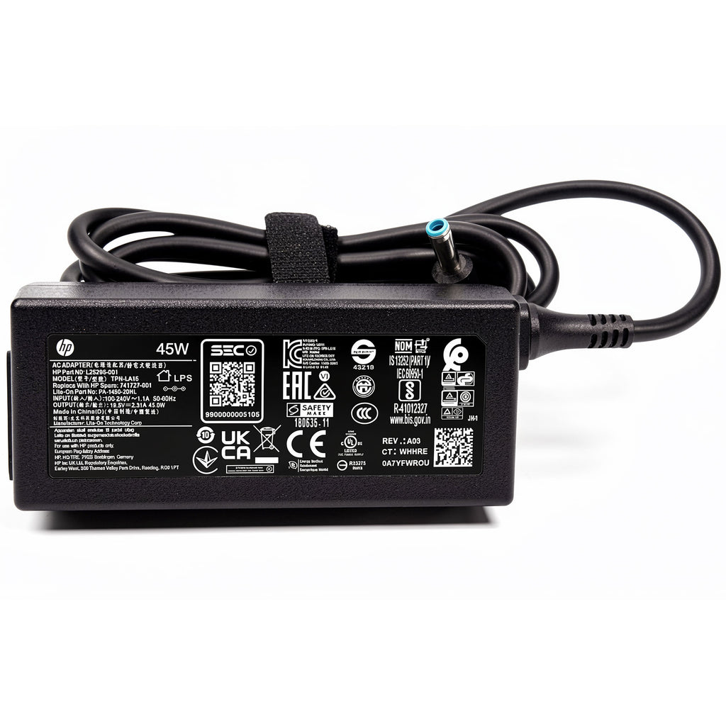 HP 45W AC Power Adapter TPN-LA15 741727-001 L25296-001 19.5V 2.31A Blue Tip Charger for Pavilion, Envy x360, EliteBook & Stream Laptops