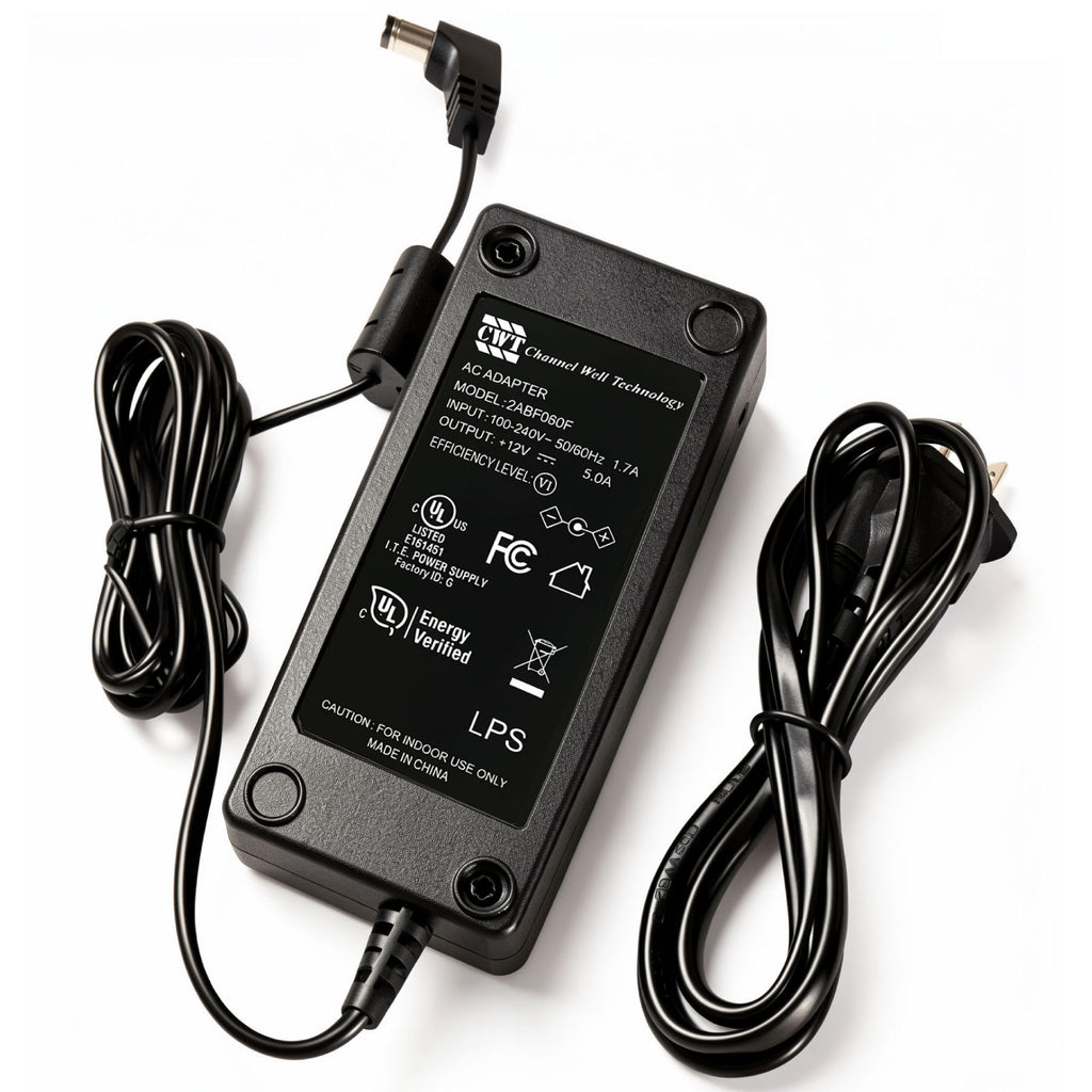CWT 60W AC Power Adapter 2ABF060F 12V 5A Charger Power Supply 5.5mm * 2.5mm for Hikvision Dahua DVR NVR, Netgear ASUS Routers, LED Strip Lights
