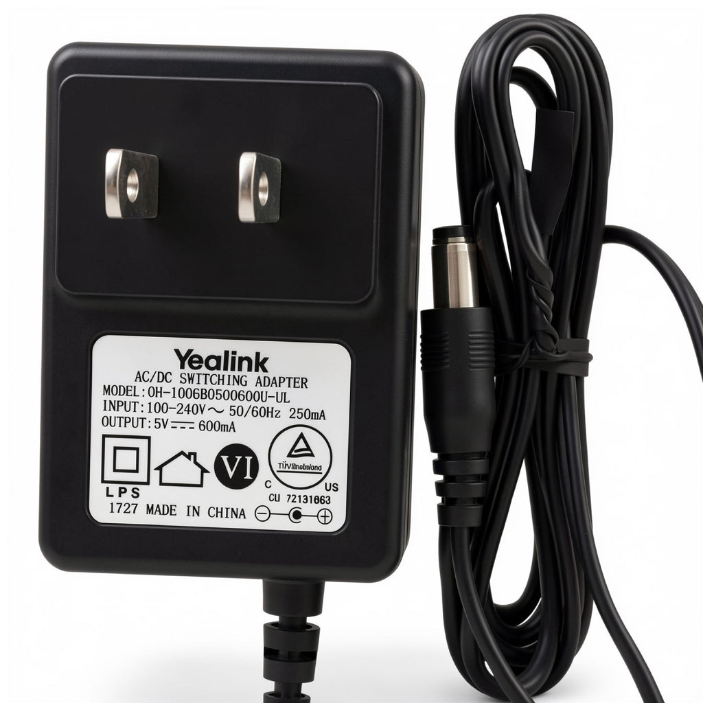 Yealink 3W AC Power Adapter OH-1006B0500600U-UL 5V 0.6A Charger Power Supply for SIP-T19P SIP-T21P SIP-T23G SIP-T40P IP Phones