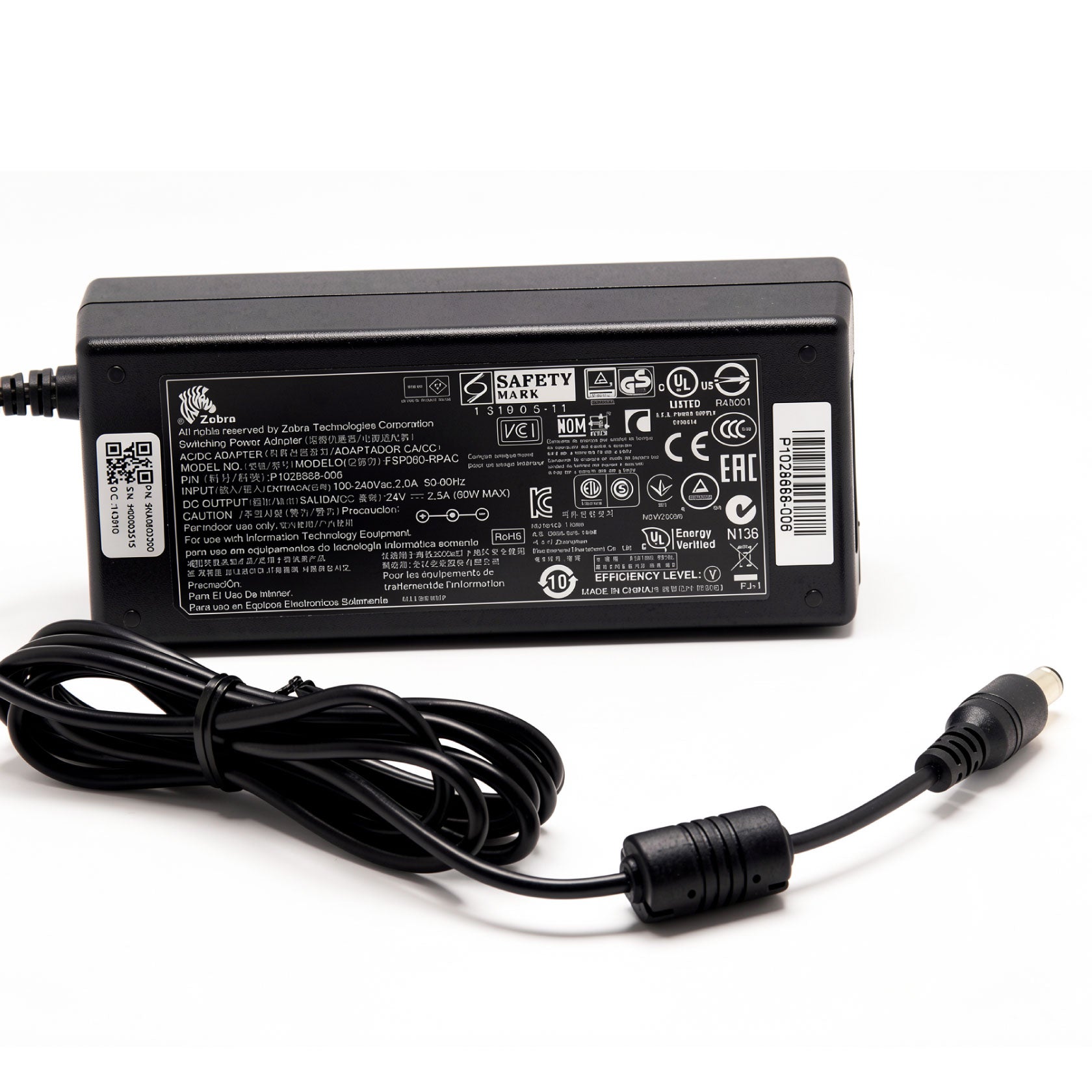 Zebra 60W AC Power Adapter FSP060-RPAC 12V 5A Charger Power Supply for GK420d GK420t GX420d GX420t GX430t ZD420 ZD421 Label Printers