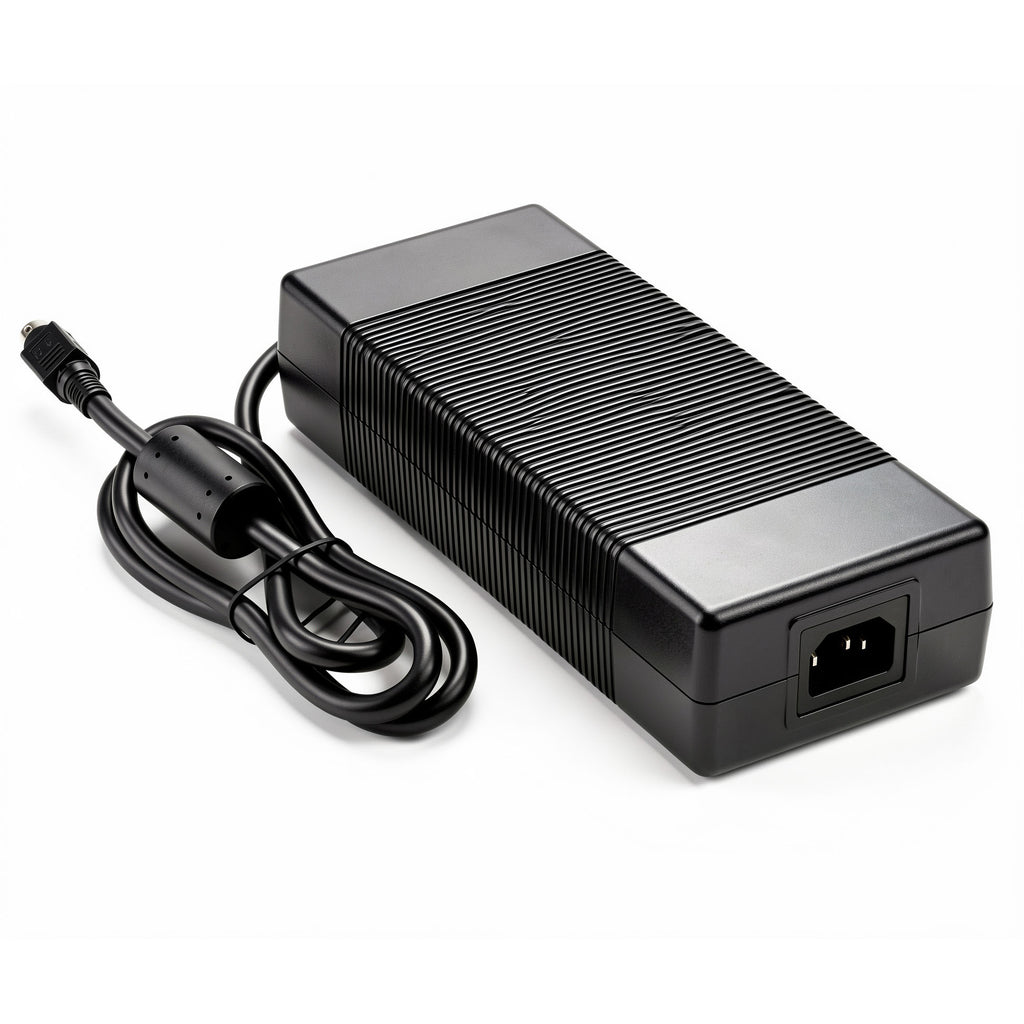 Mean Well 220W AC Power Adapter GST220A24-R7B 24V 9.21A Charger Power Supply with 4-Pin DIN Locking Plug for Industrial Equipment, LED Lighting & I.T.E Devices