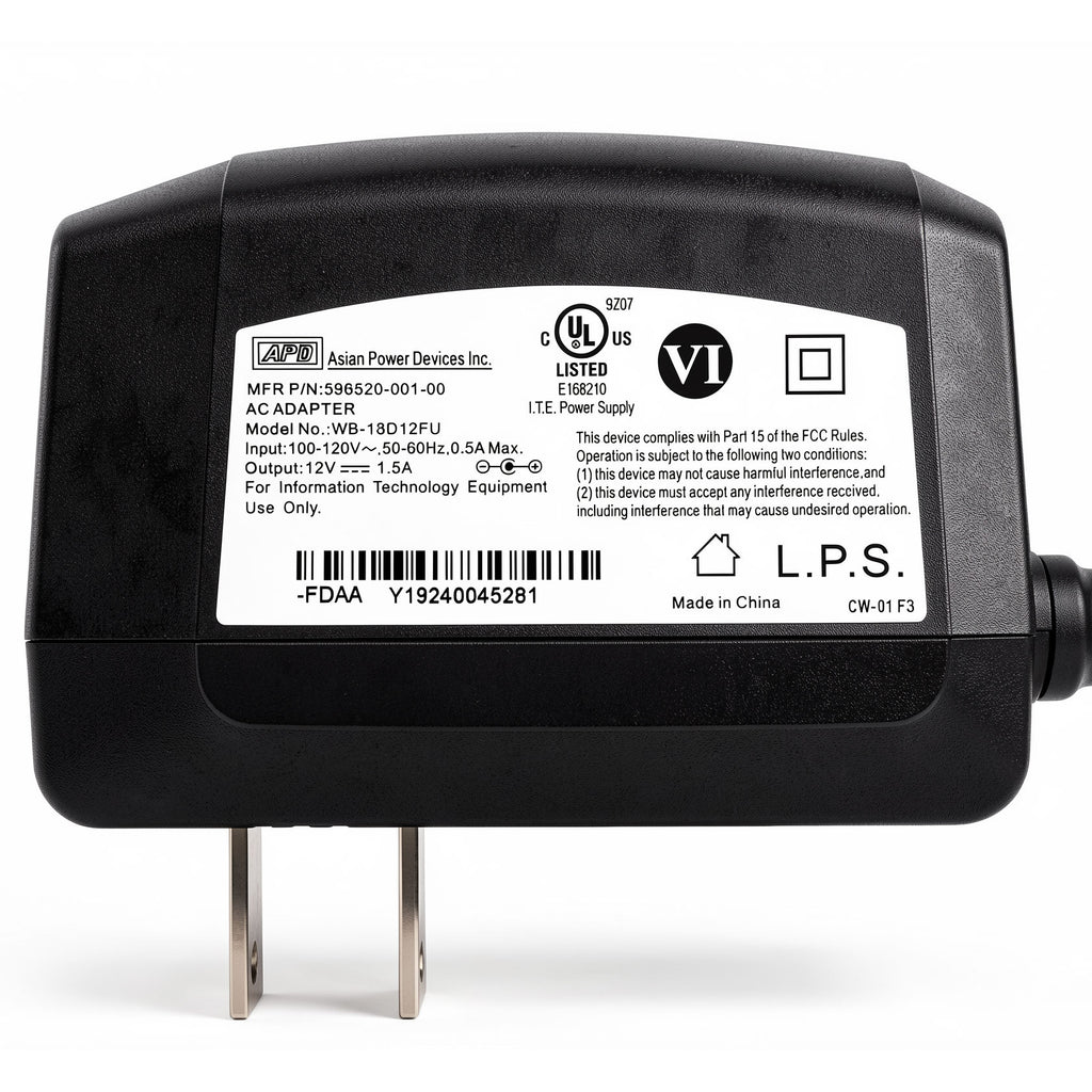 APD 18W AC Power Adapter WB-18D12FU P/N 596520-001-00 12V 1.5A Charger Power Supply 5.5mm * 2.5mm for Arris Surfboard Modems & Netgear Wireless Routers