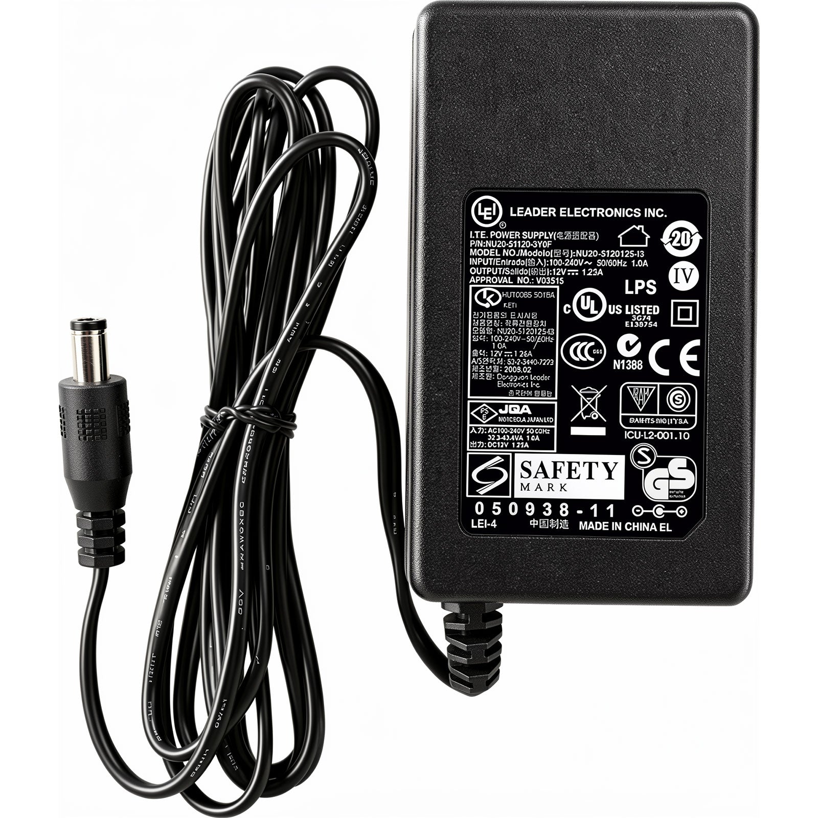 LEI NU205-120125-I3 12V 1.25A AC/DC Power Adapter 15W Switching PSU DC Barrel Plug for Router Set-Top Box CCTV Embedded Devices