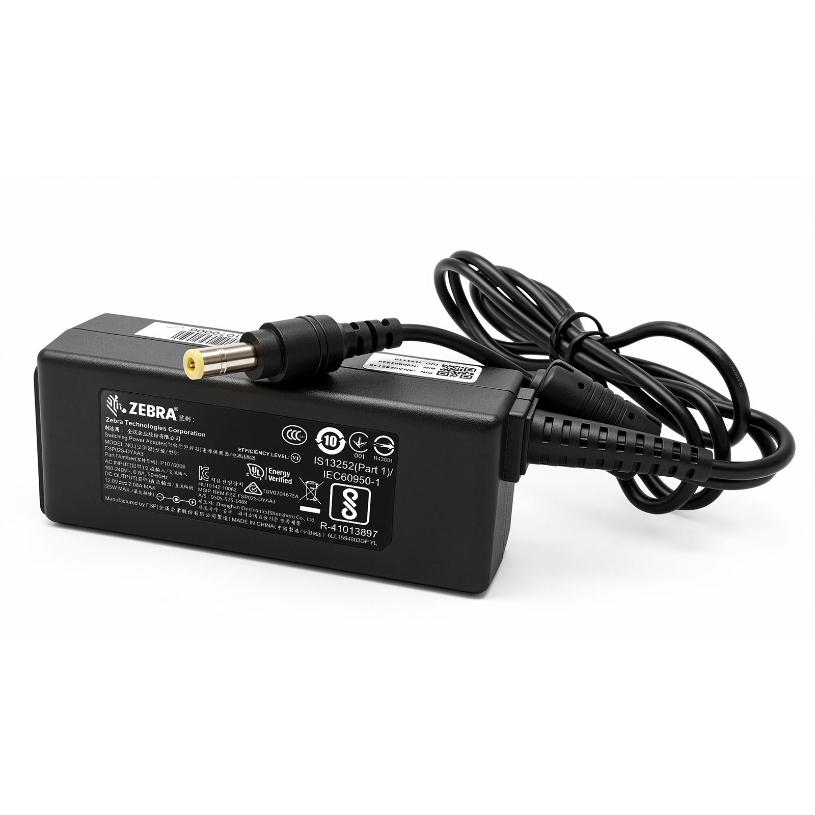 Zebra 25W AC Power Adapter FSP025-DYAA3 P1076006 12V 2.08A Charger for Mobile Label Thermal Printer QLn220 QLn320 QLn420 ZQ510 ZQ520 ZQ610 ZQ620