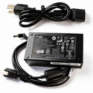 Zebra 50W AC Power Supply Kit PWR-BGA12V50W0WW 12V 4.16A Charger with CBL-DC-388A1-01 DC Cable for Single Slot Cradles & Battery Chargers