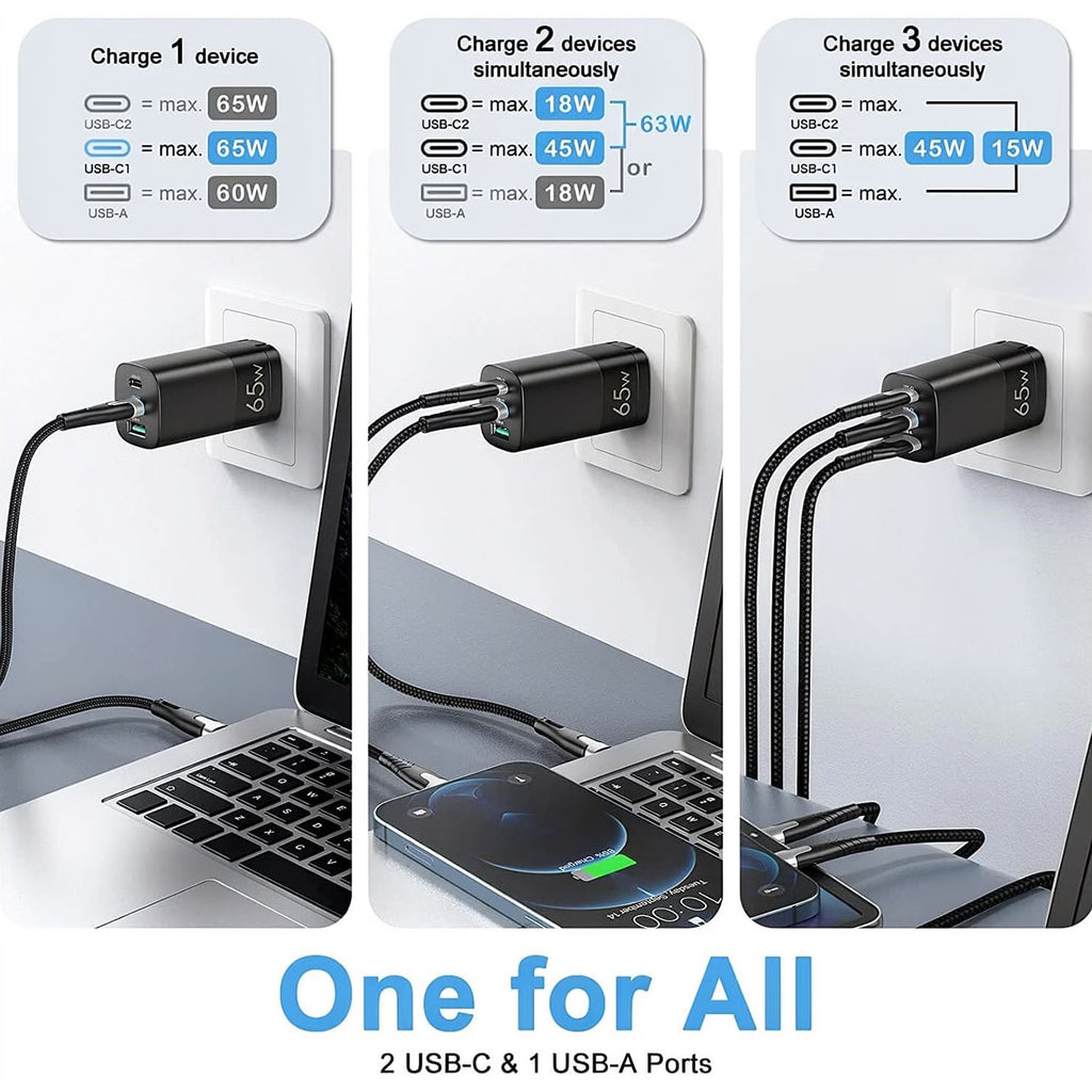 AbleGrid 65W USB-C PD charger with included USB-C charging cable