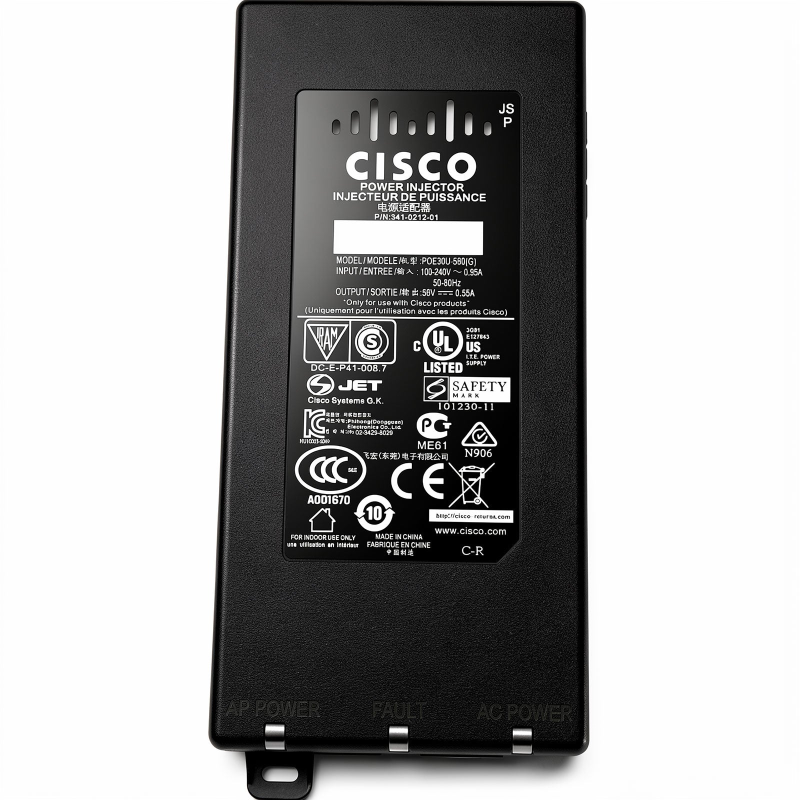 Cisco AIR-PWRINJ4 PoE Injector Adds PoE to Non-PoE Switch for Aironet AP Deployment