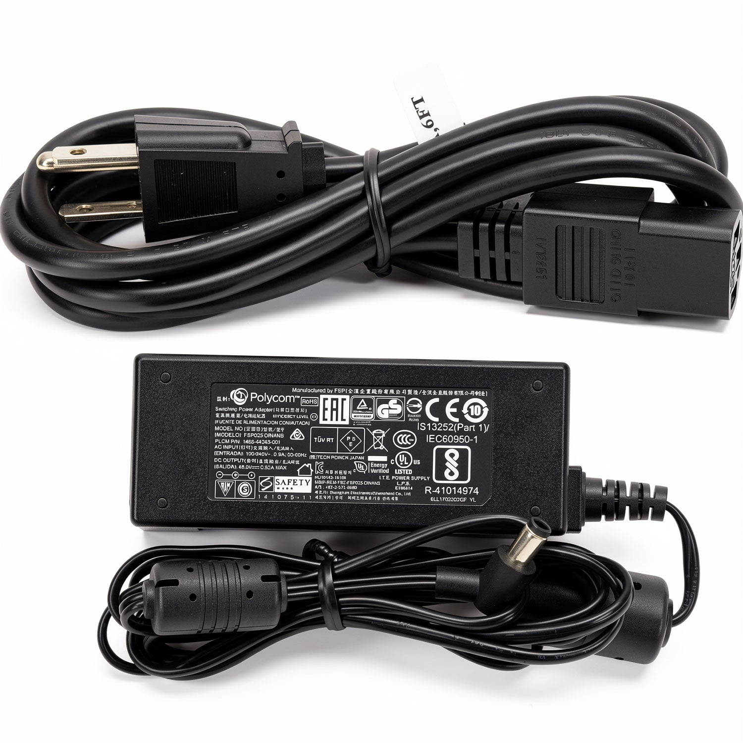 FSP025-DINANS 1465-44243-001 Polycom 25W power supply, 48V 0.52A for VVX IP phones.