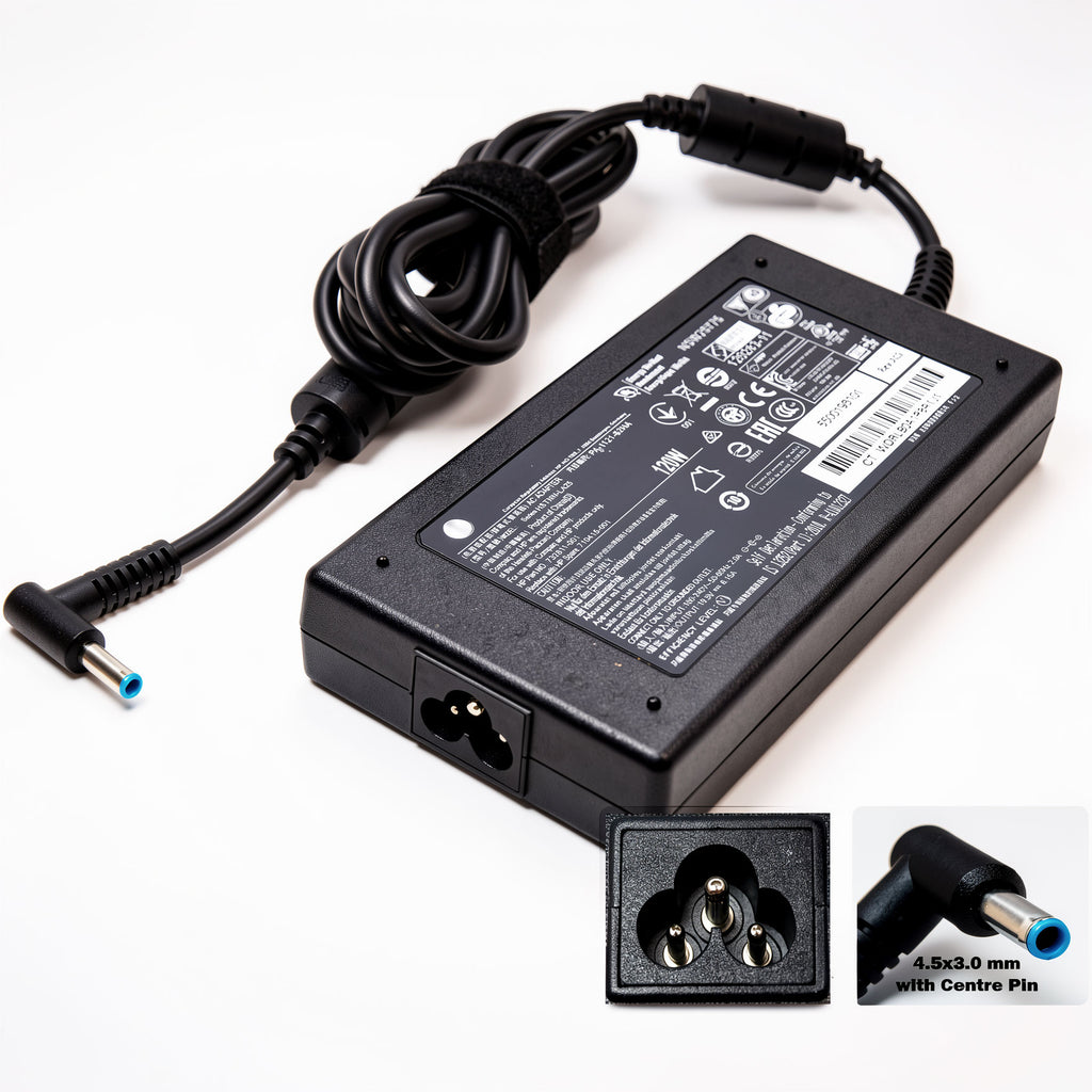 HP 120W AC Adapter M95377-001 / L41856-001 / TPN-CA19 19.5V 6.15A Charger for USB-C G5 Dock, Envy, Omen Laptop