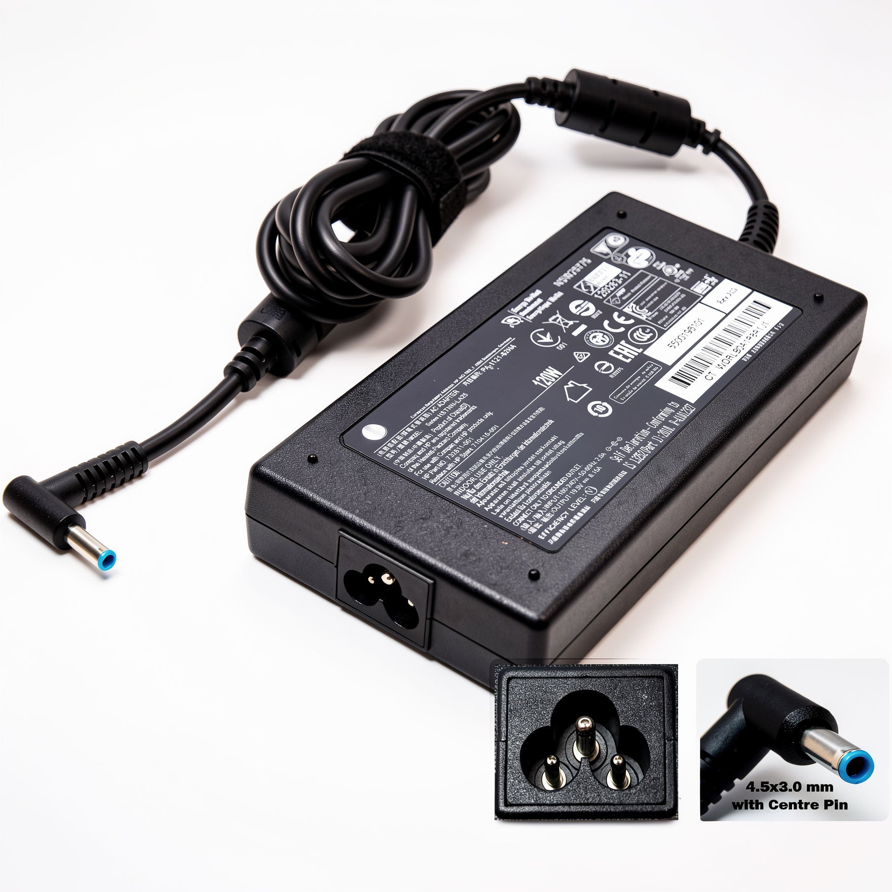 HP 120W AC Adapter M95377-001 / L41856-001 / TPN-CA19 19.5V 6.15A Charger for USB-C G5 Dock, Envy, Omen Laptop