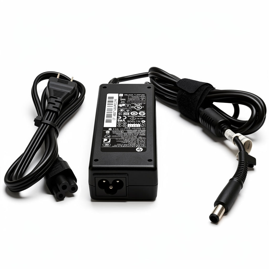 HP 90W AC power adapter PPP012L-S, 19V 18.5V 4.74A charger with 7.4mm smart pin for ProBook and EliteBook.