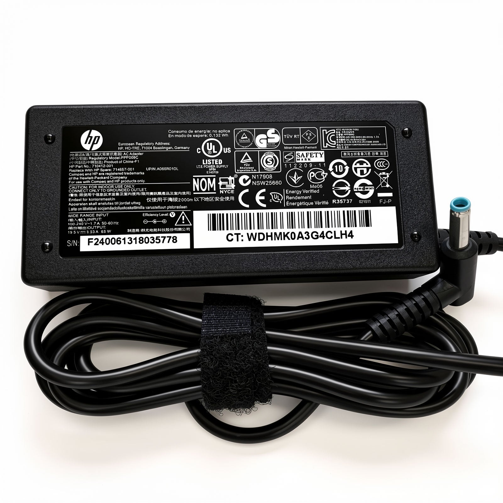 HP PPP009C 710412-001 709985-002 adapter model label