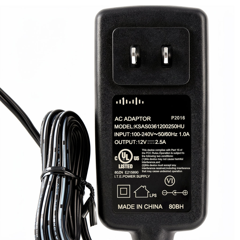 Ktec KSAS0361200250HU 12V 2.5A 30W AC power adapter for Cisco Meraki devices
