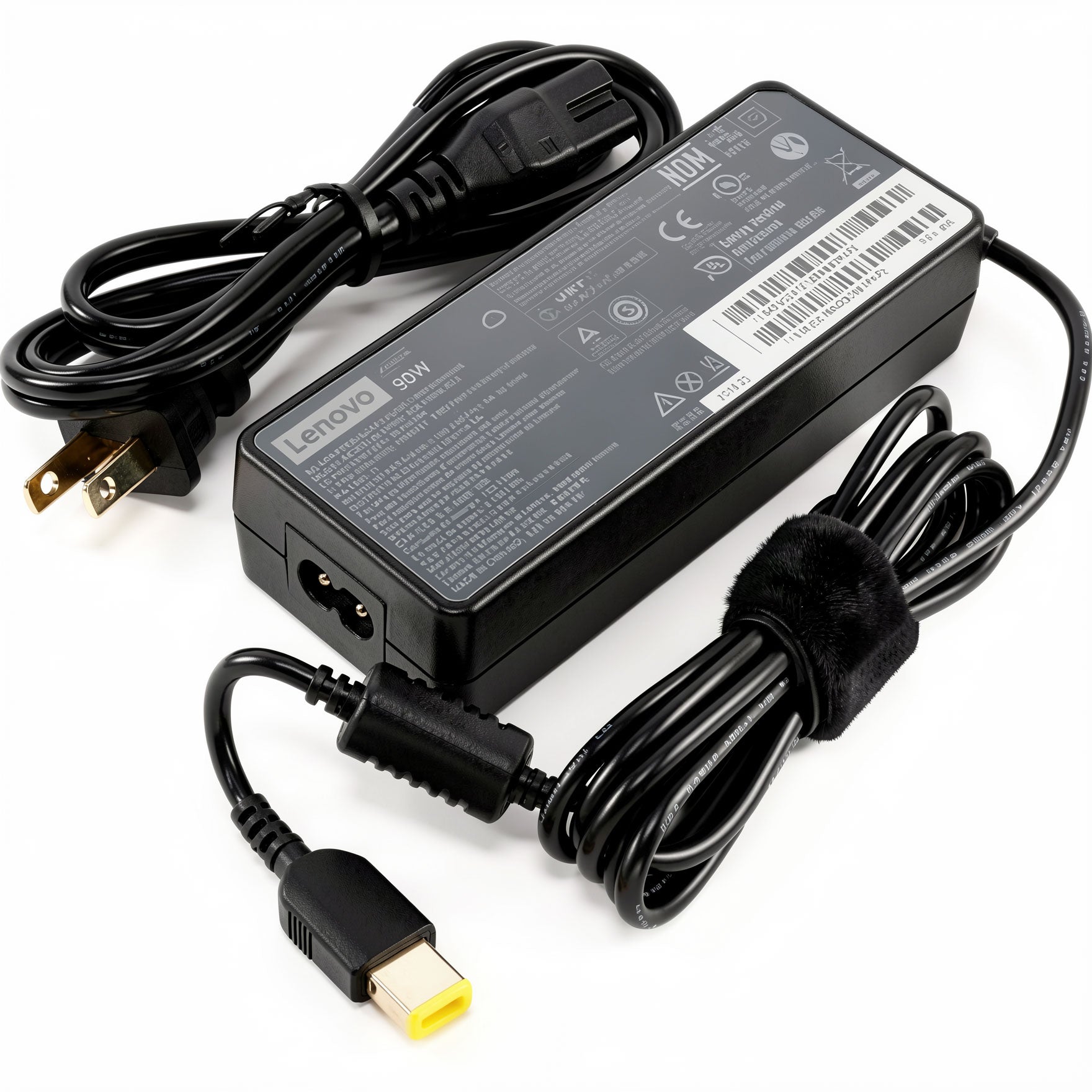 Lenovo 90W AC power adapter ADLX90NDC3A ADP-90XD B, 20V 4.5A charger with square slim tip for ThinkPad.