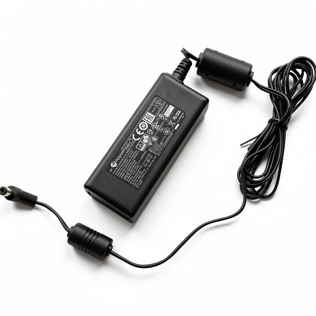 Polycom 48V 0.52A 25W AC adapter for VVX 300, 400, 500 series IP phones and VoIP systems.